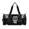 Black And White Wicca Evil Skull Print Gym Bag
