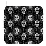 Black And White Wicca Evil Skull Print Hand Towel