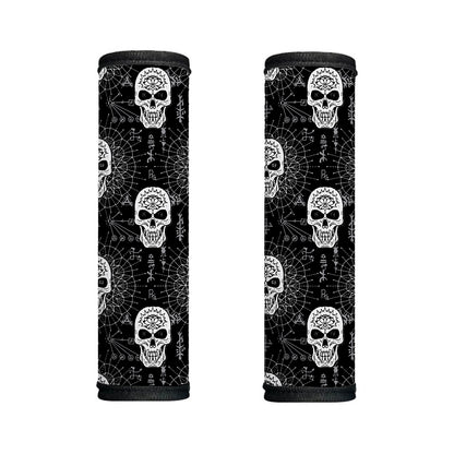 Black And White Wicca Evil Skull Print Handle Covers