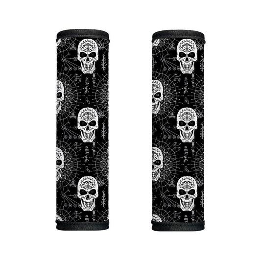 Black And White Wicca Evil Skull Print Handle Covers