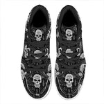Black And White Wicca Evil Skull Print High Top Leather Sneakers