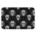 Black And White Wicca Evil Skull Print Indoor Door Mat
