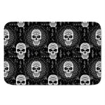 Black And White Wicca Evil Skull Print Indoor Door Mat