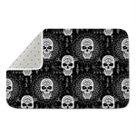 Black And White Wicca Evil Skull Print Indoor Door Mat