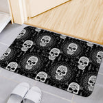 Black And White Wicca Evil Skull Print Indoor Door Mat