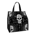 Black And White Wicca Evil Skull Print Insulated Lunch Tote