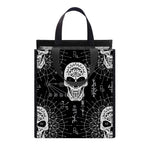 Black And White Wicca Evil Skull Print Insulated Lunch Tote
