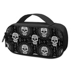 Black And White Wicca Evil Skull Print Insulin Cooler Travel Case