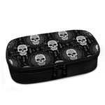 Black And White Wicca Evil Skull Print Insulin Cooler Travel Case