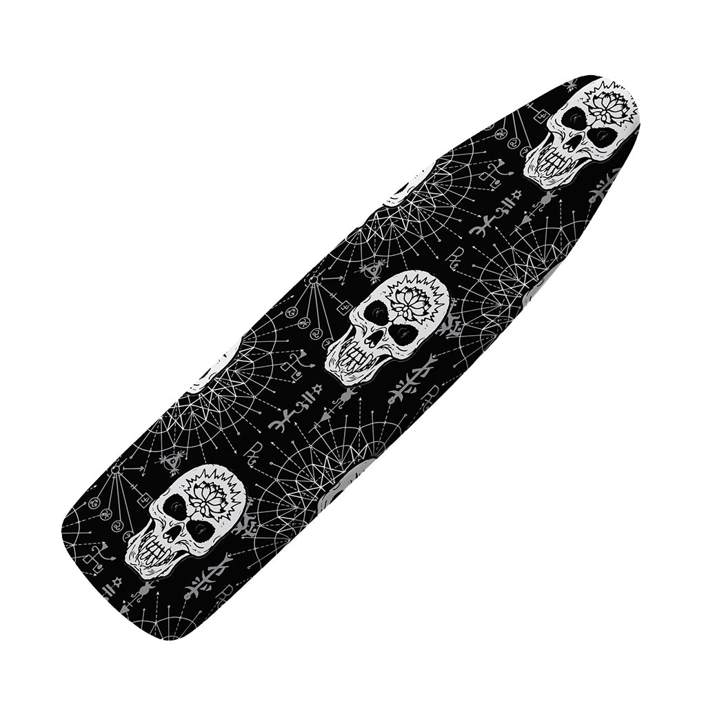 Black And White Wicca Evil Skull Print Ironing Board Cover
