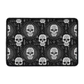 Black And White Wicca Evil Skull Print Kitchen Mat