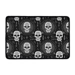 Black And White Wicca Evil Skull Print Kitchen Mat