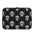 Black And White Wicca Evil Skull Print Laptop Sleeve