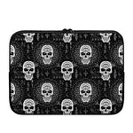 Black And White Wicca Evil Skull Print Laptop Sleeve