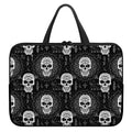 Black And White Wicca Evil Skull Print Laptop Sleeve With Handle