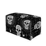 Black And White Wicca Evil Skull Print Leather Tissue Box Cover