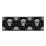 Black And White Wicca Evil Skull Print Long Kitchen Mat