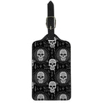 Black And White Wicca Evil Skull Print Luggage Tag