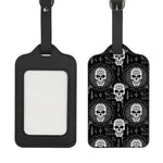 Black And White Wicca Evil Skull Print Luggage Tag