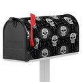 Black And White Wicca Evil Skull Print Mailbox Cover