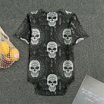 Black And White Wicca Evil Skull Print Men's Bodysuit