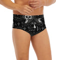 Black And White Wicca Evil Skull Print Men's Briefs