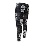 Black And White Wicca Evil Skull Print Men's Compression Pants