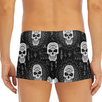 Black And White Wicca Evil Skull Print Men's Short Boxer Briefs