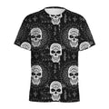 Black And White Wicca Evil Skull Print Men's Athletic T-Shirt