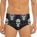 Black And White Wicca Evil Skull Print Men's Triangle Swim Briefs