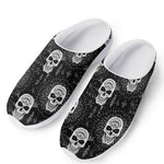 Black And White Wicca Evil Skull Print Mesh Casual Shoes