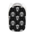 Black And White Wicca Evil Skull Print Mesh Laundry Hamper