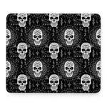 Black And White Wicca Evil Skull Print Mouse Pad