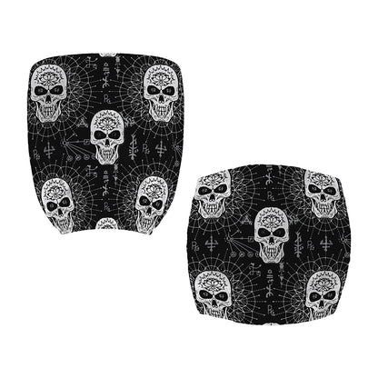 Black And White Wicca Evil Skull Print Office Chair Cover