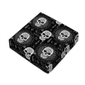 Black And White Wicca Evil Skull Print Outdoor Seat Cushion Cover