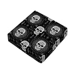 Black And White Wicca Evil Skull Print Outdoor Seat Cushion Cover