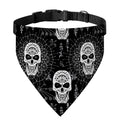Black And White Wicca Evil Skull Print Over The Collar Dog Bandana