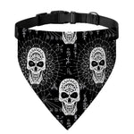Black And White Wicca Evil Skull Print Over The Collar Dog Bandana