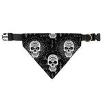 Black And White Wicca Evil Skull Print Over The Collar Dog Bandana