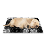 Black And White Wicca Evil Skull Print Pet Cooling Mat Cover
