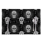 Black And White Wicca Evil Skull Print Placemat
