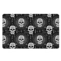 Black And White Wicca Evil Skull Print Polyester Doormat