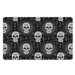 Black And White Wicca Evil Skull Print Polyester Doormat