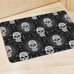 Black And White Wicca Evil Skull Print Polyester Doormat
