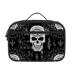 Black And White Wicca Evil Skull Print Portable Lunch Bag