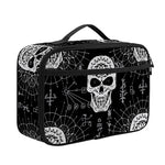 Black And White Wicca Evil Skull Print Portable Lunch Bag