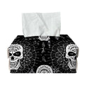 Black And White Wicca Evil Skull Print Rectangle Tissue Box Cover