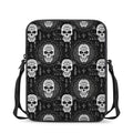 Black And White Wicca Evil Skull Print Rectangular Crossbody Bag