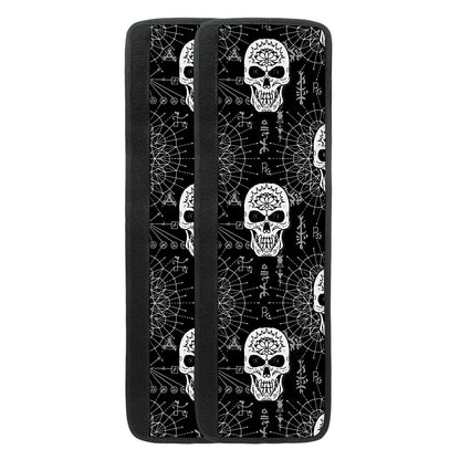 Black And White Wicca Evil Skull Print Refrigerator Handle Covers