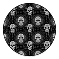Black And White Wicca Evil Skull Print Round Floor Mat
